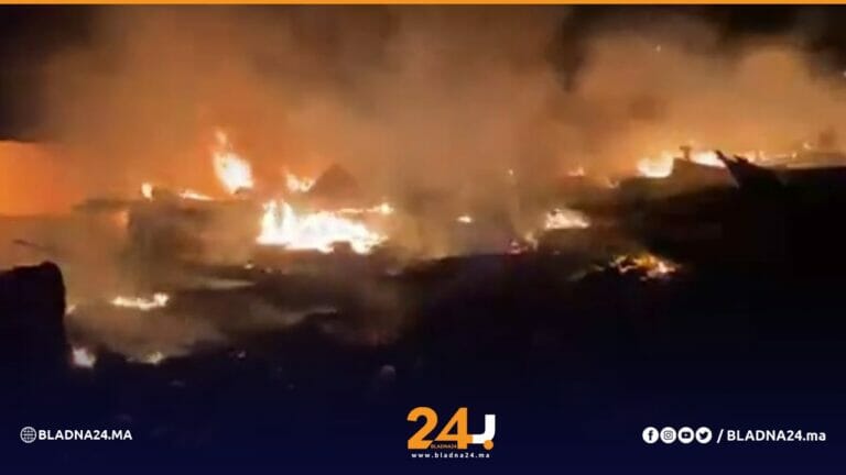حريق الداخلة بلادنا24 أخبار المغرب