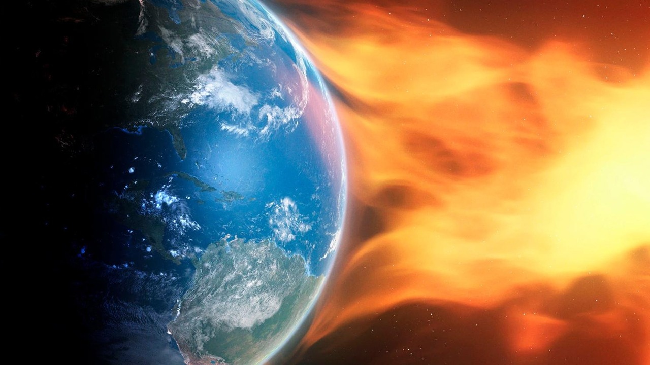 A solar storm hits planet Earth